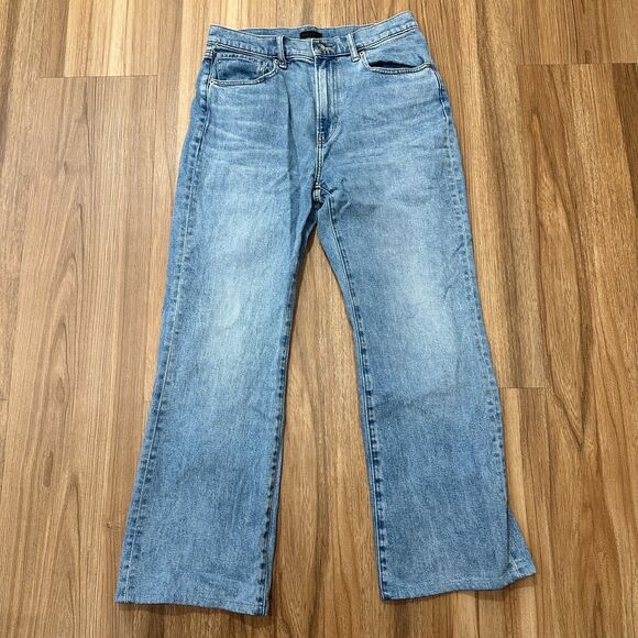 Uniqlo Jeans Womens 29x27 High Rise Wide Flare Leg Blue Light Wash Denim - Picture 1 of 10